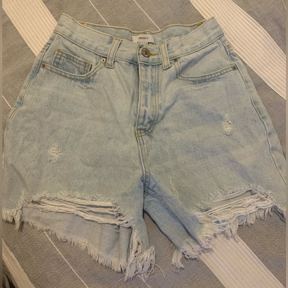 Forever 21 Ripped Denim Shorts